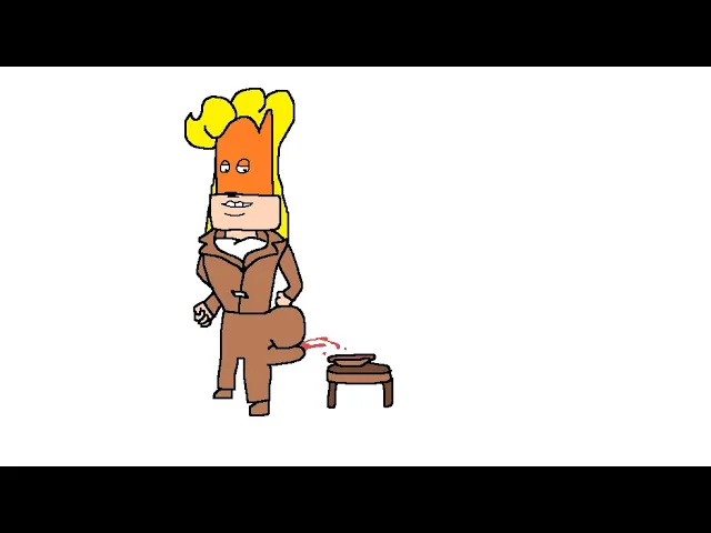 Bartleby Squeezes a Ketchup Packet Between His Fat Buttcheeks To Put Ketchup On Sonic's Hotdog